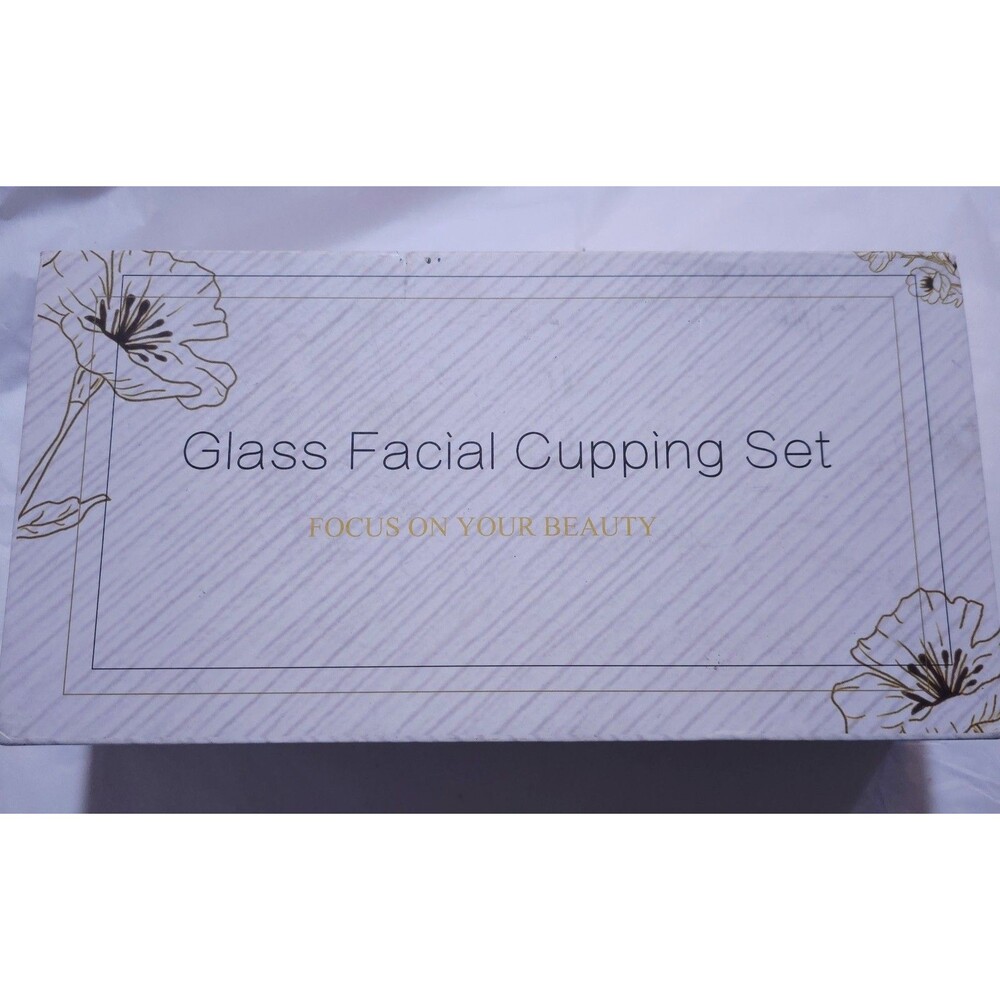 4pc Glass Facial Cupping Set Anti Aging VacuumSuction FaceLift Lymphatic Massage